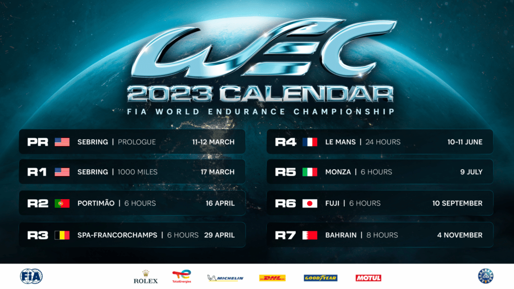 Calendrier des courses de la saison 2023 WEC