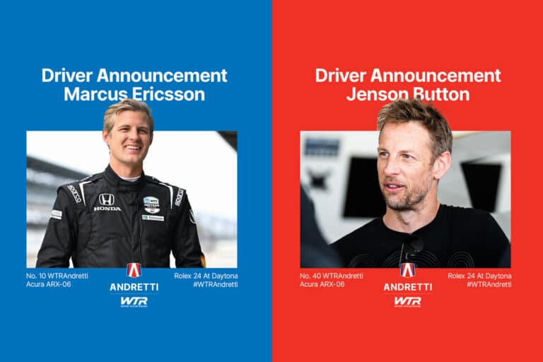 Jenson Button et Marcus Ericsson chez WTRAndretti aux 24 Heures de Daytona 2024